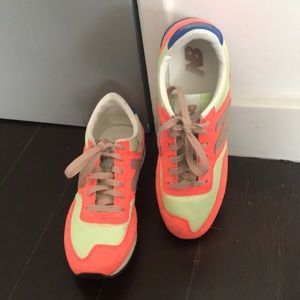 Neon Orange and yellow women’s Retro New Balance sneakers: Size 6